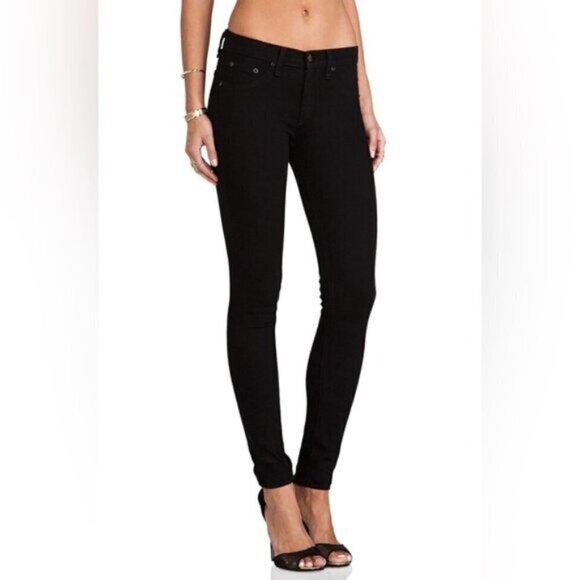 Rag & Bone Legging Skinny Jeans Blackout Denim Mid rise Stretch Size 25 - Picture 4 of 16